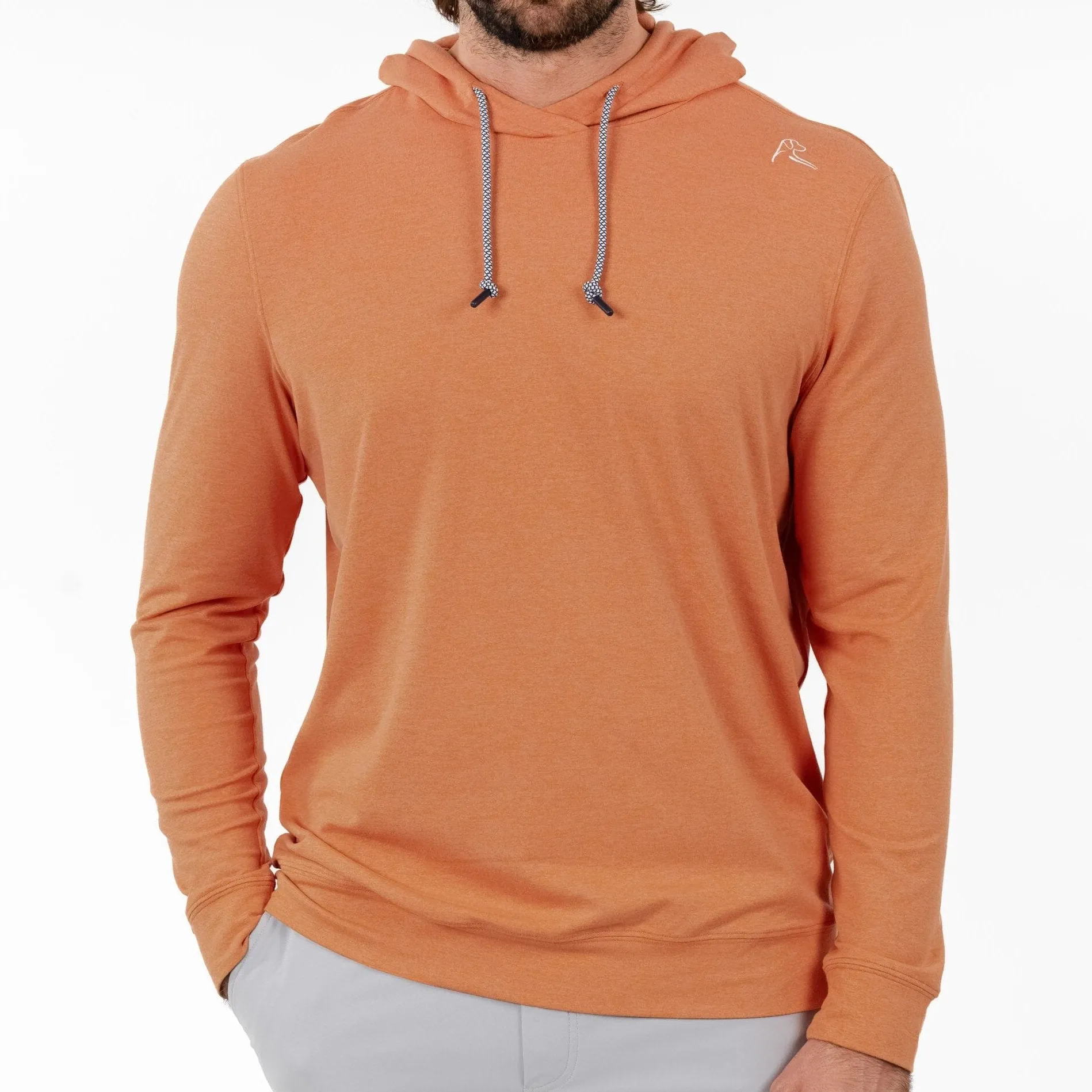 Hesi Performance Hoodie | Heather - Rust Orange/Canyon