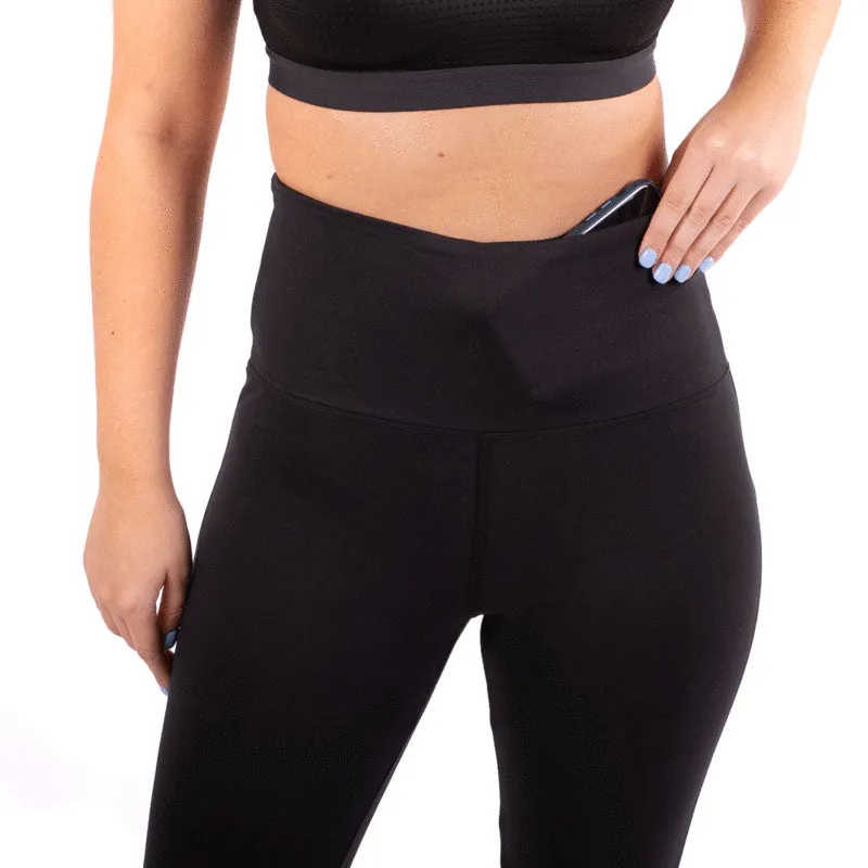 High Waist Black Scallop Lace Yoga Leggings