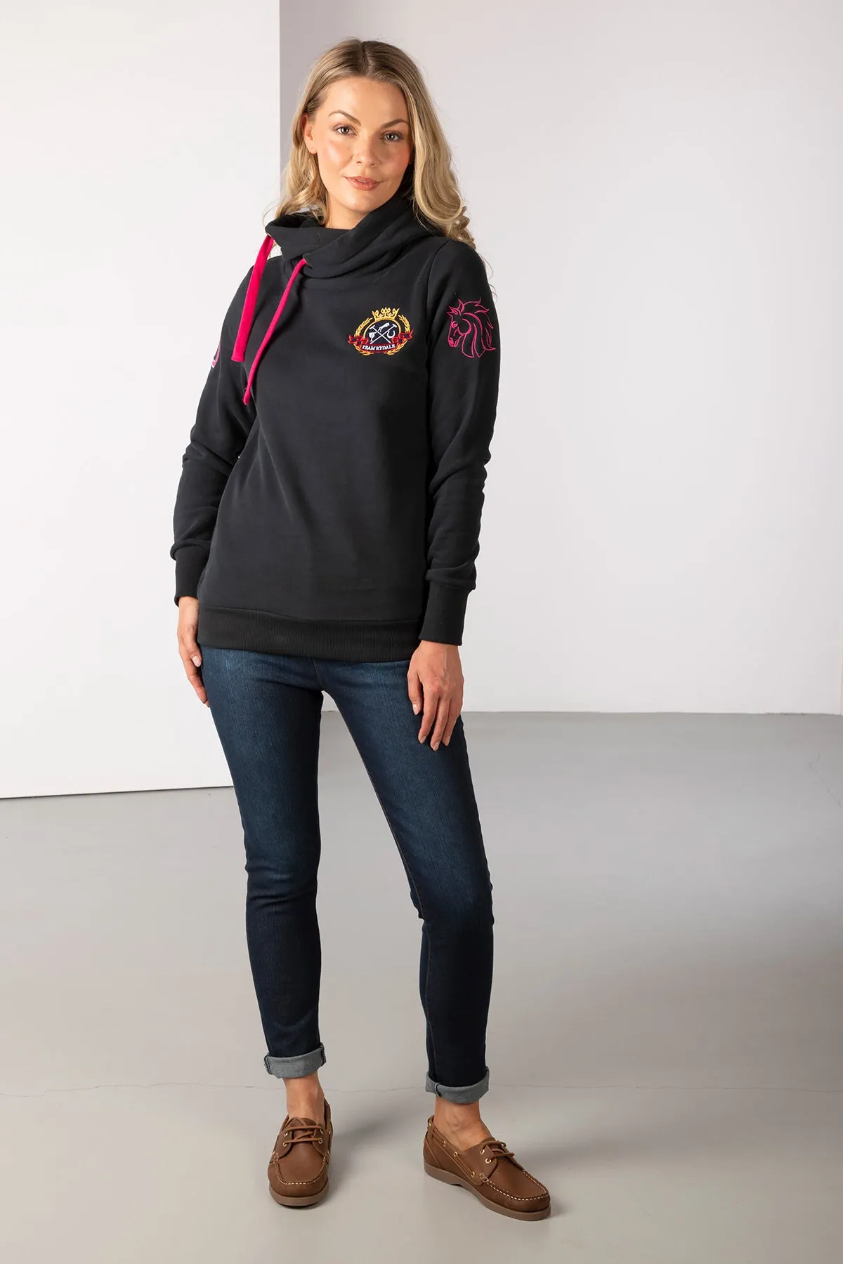 Ladies Emblem Cross Neck Hoody