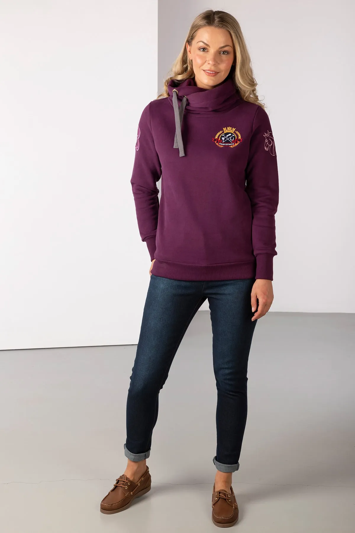 Ladies Emblem Cross Neck Hoody