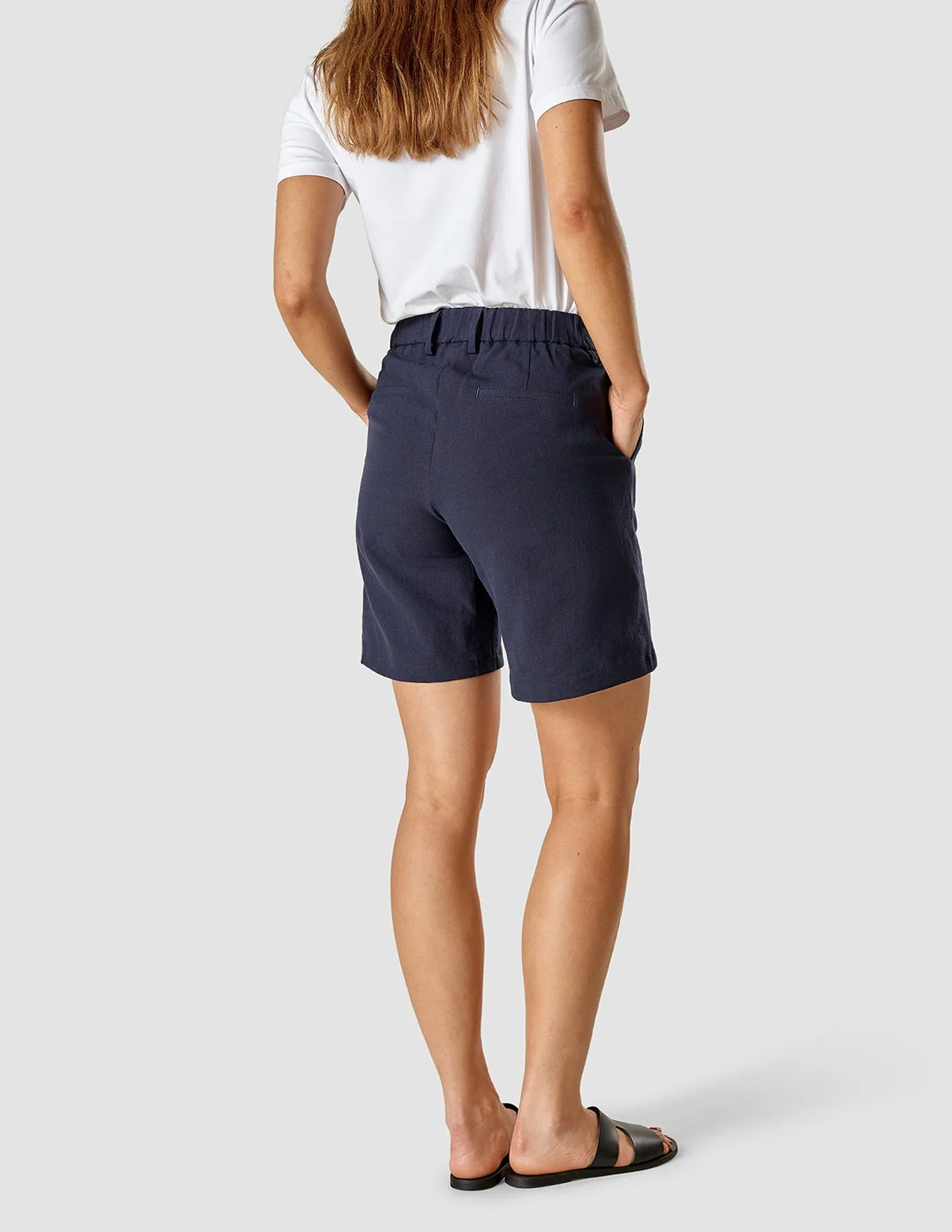 Linen Shorts Navy