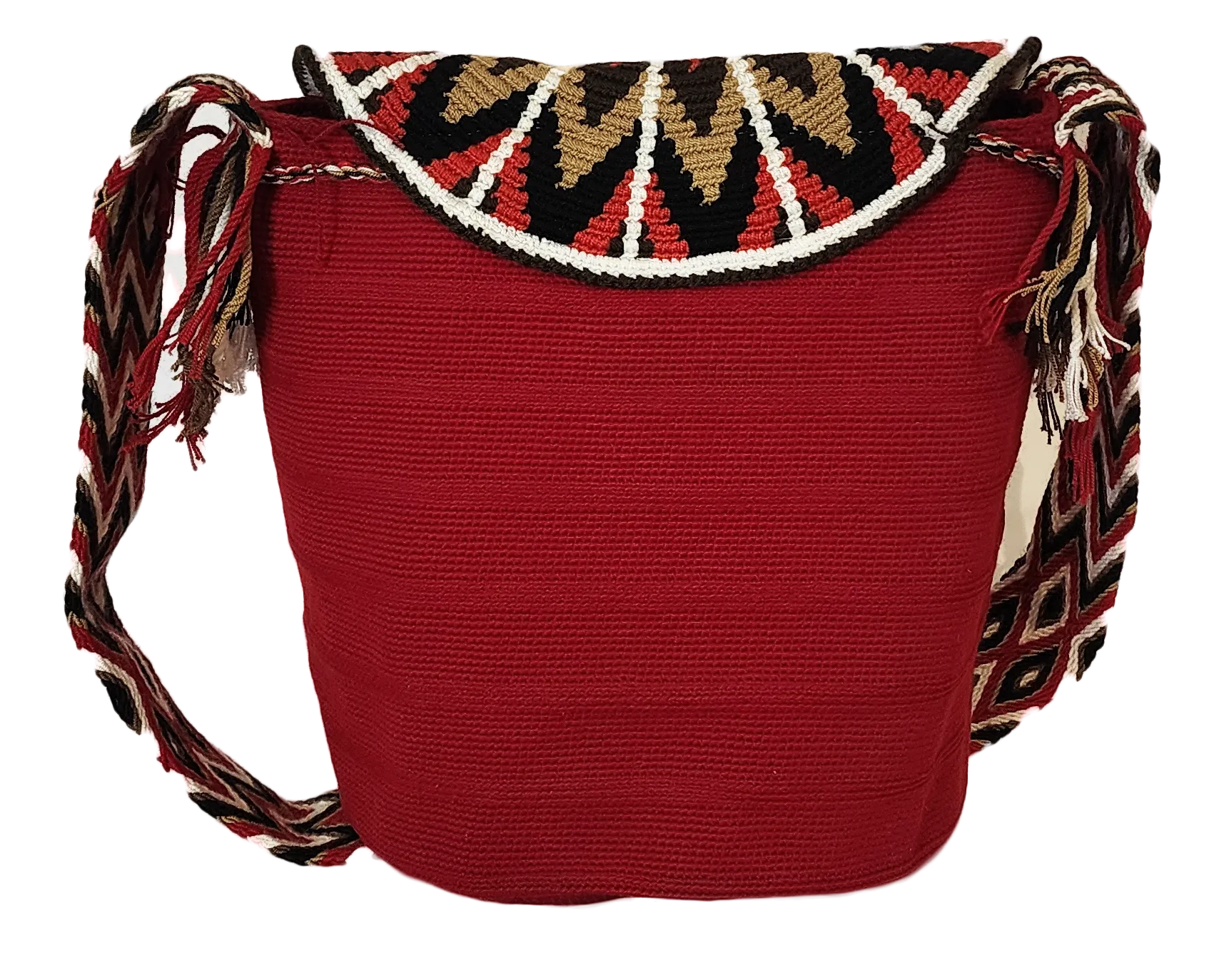 Madalynn Large Handmade Crochet Wayuu Bag with Lid