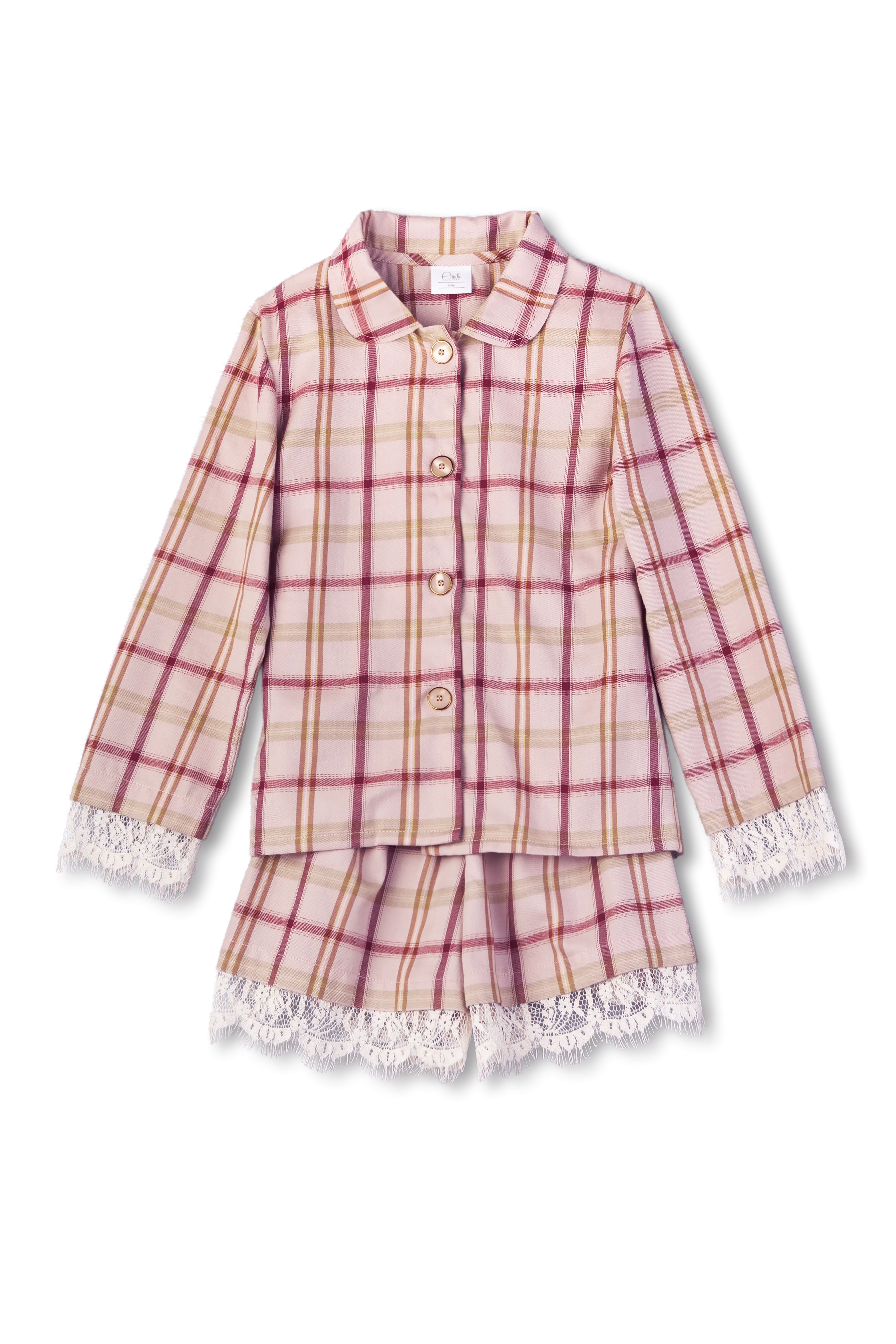 MADELINE - CHILDREN'S PYJAMA SET IN PINK TARTAN