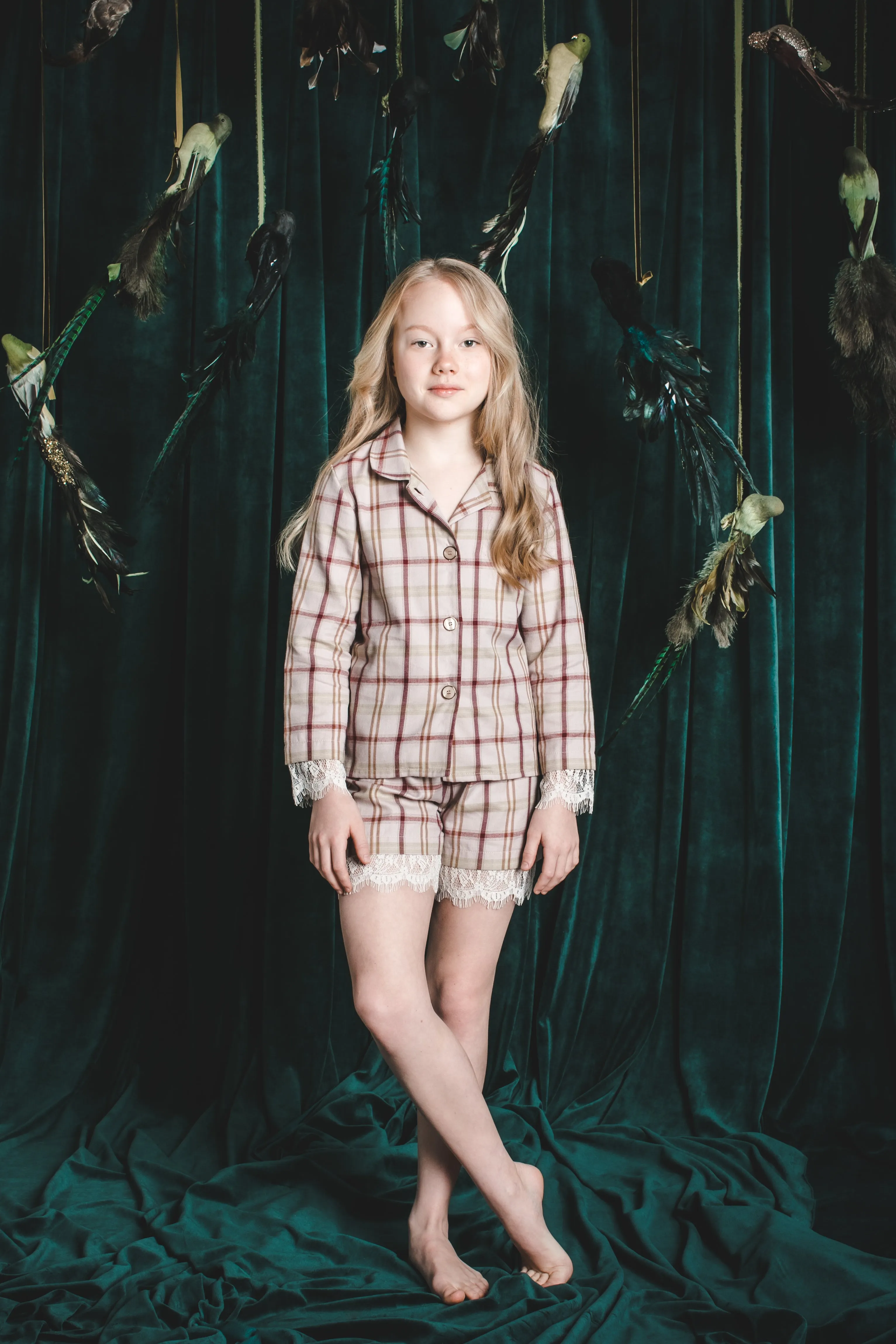 MADELINE - CHILDREN'S PYJAMA SET IN PINK TARTAN