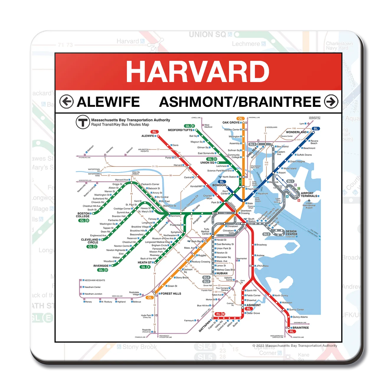 MBTA Harvard Red Line Station Coaster