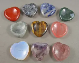 Mixed Crystal Heart Shape Worry Stone 1pc C287