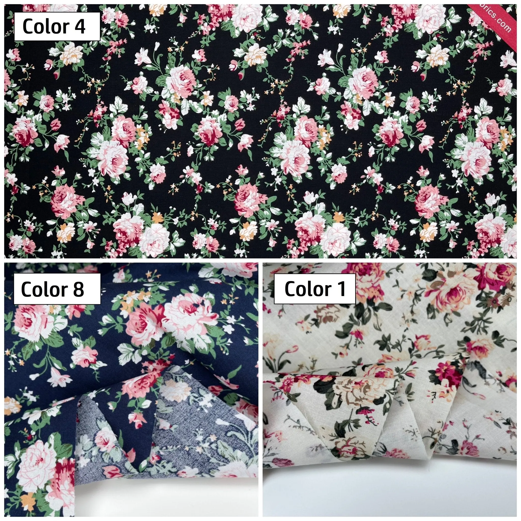 Modern fashionable floral - Washed Cotton Reactive Print -3217