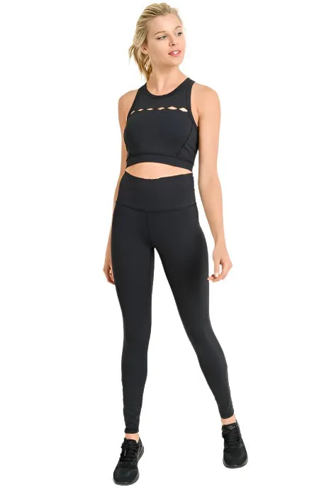 Mono B Row Of Rhombus Sports Bra AT2180 Black