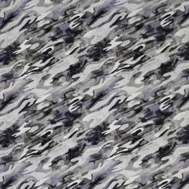 Neutral Gray Camo Printed Spandex | Blue Moon Fabrics