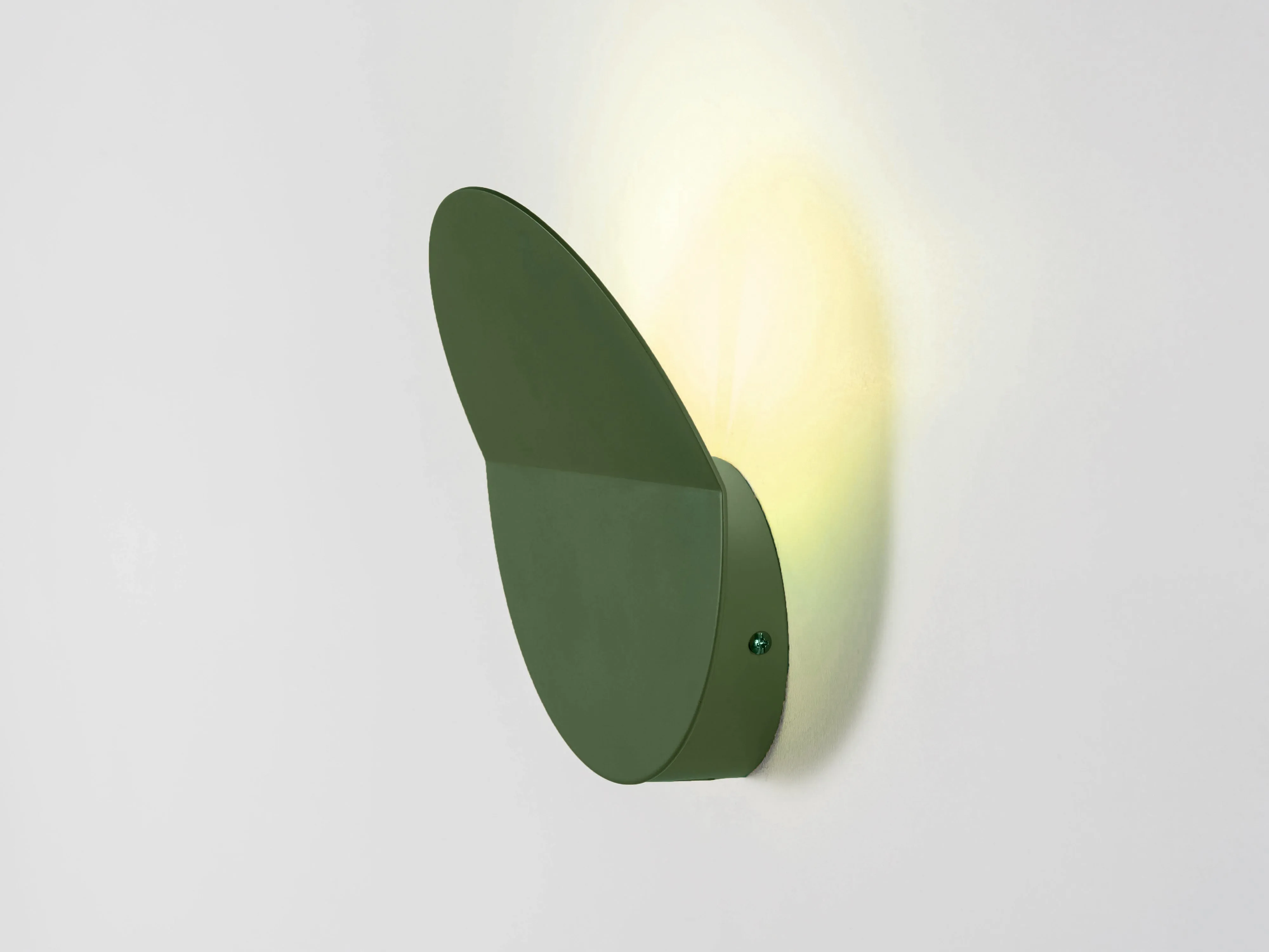 Olive green diffuser wall light