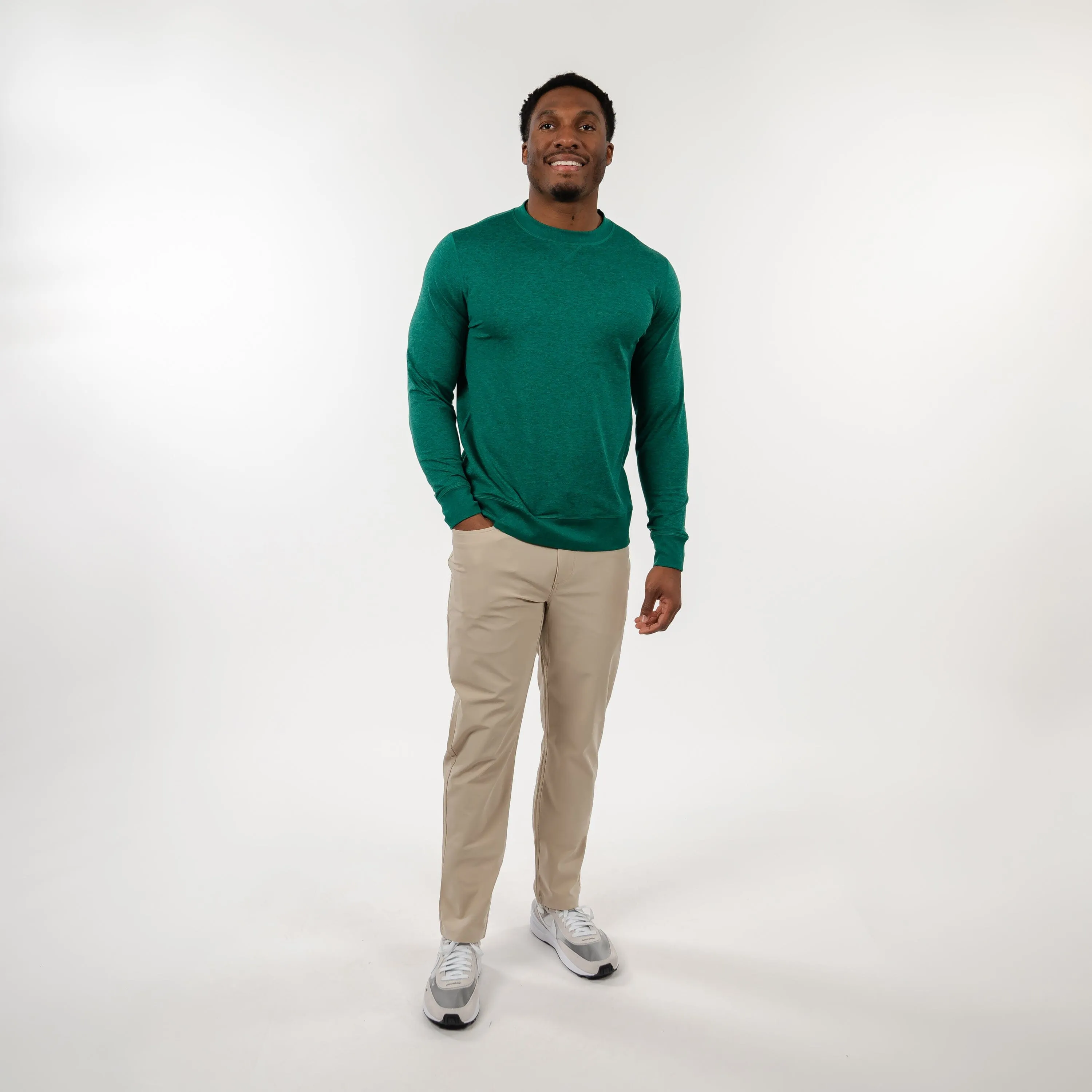 Pace Performance Crew | Heather - Fairway Green/Emerald Green