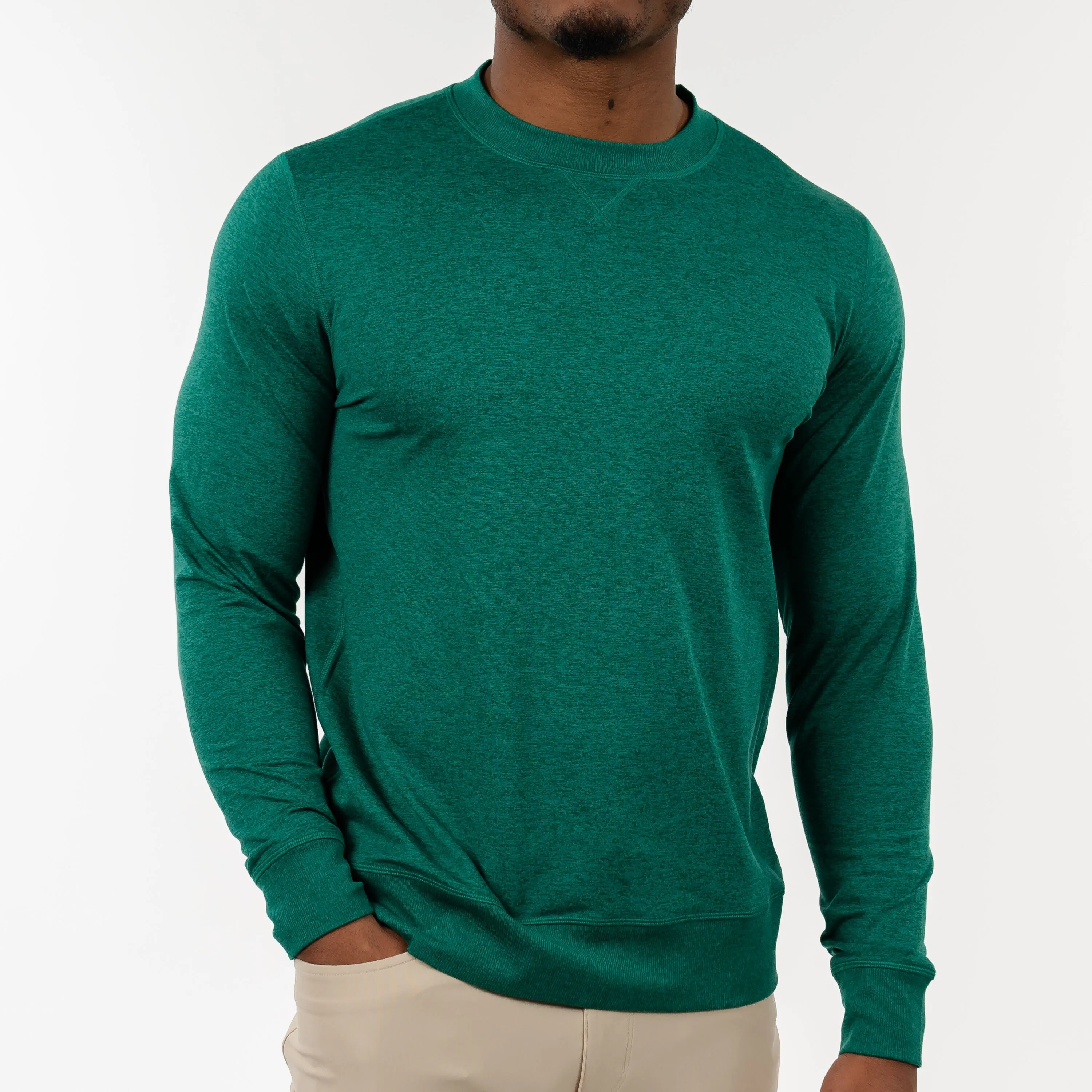 Pace Performance Crew | Heather - Fairway Green/Emerald Green