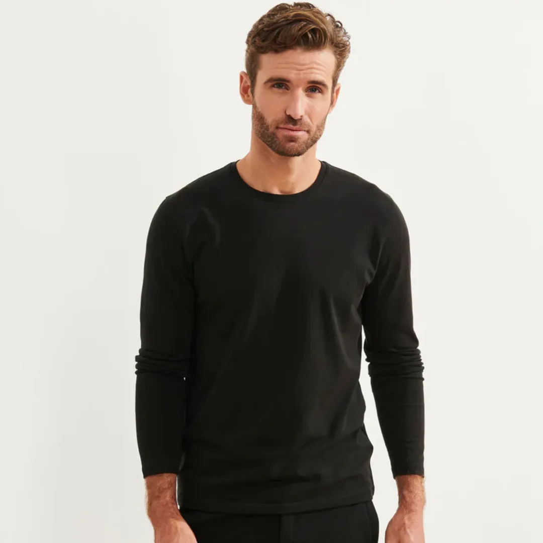 Patrick Assaraf Pima Cotton Stretch Long Sleeve T-Shirt