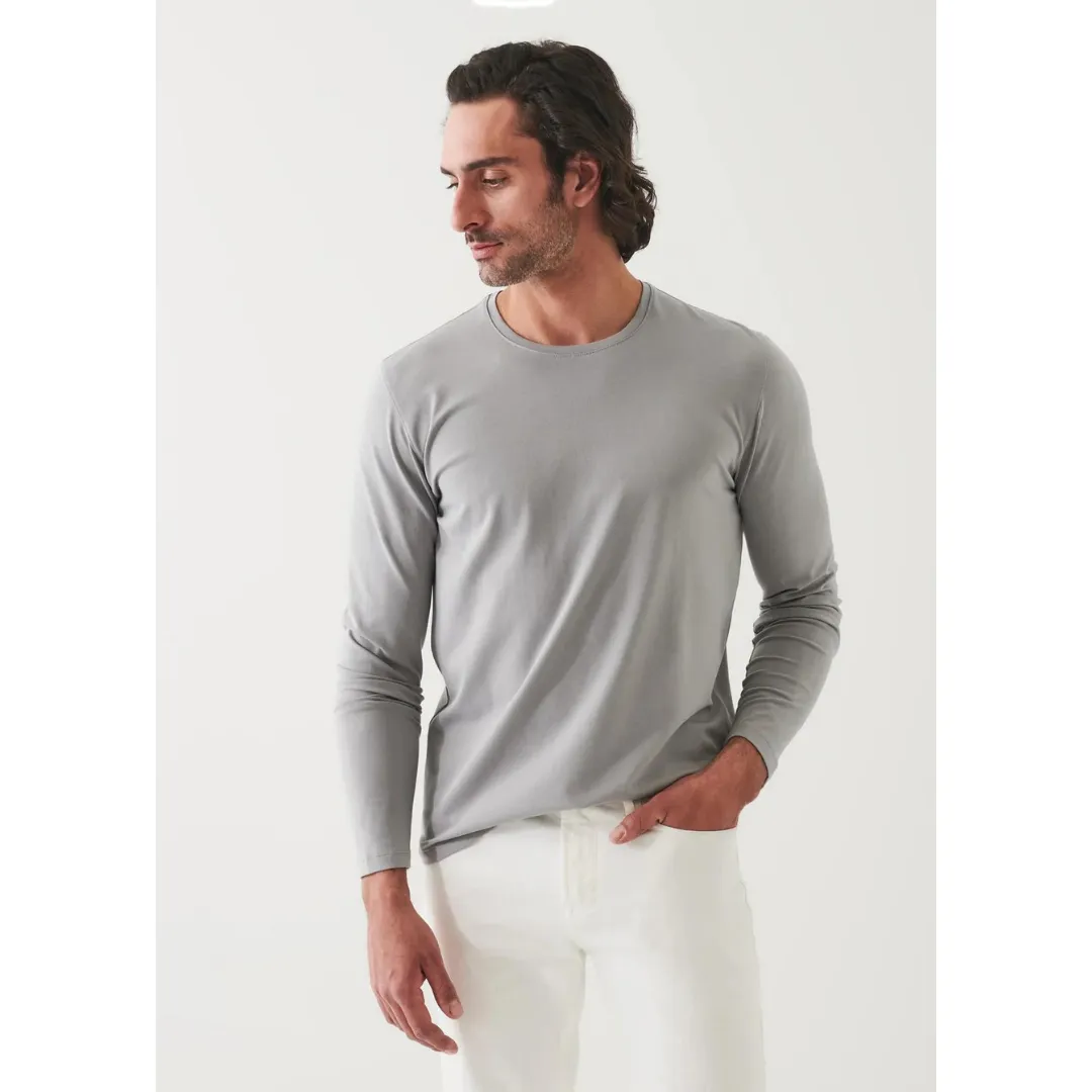 Patrick Assaraf Pima Cotton Stretch Long Sleeve T-Shirt