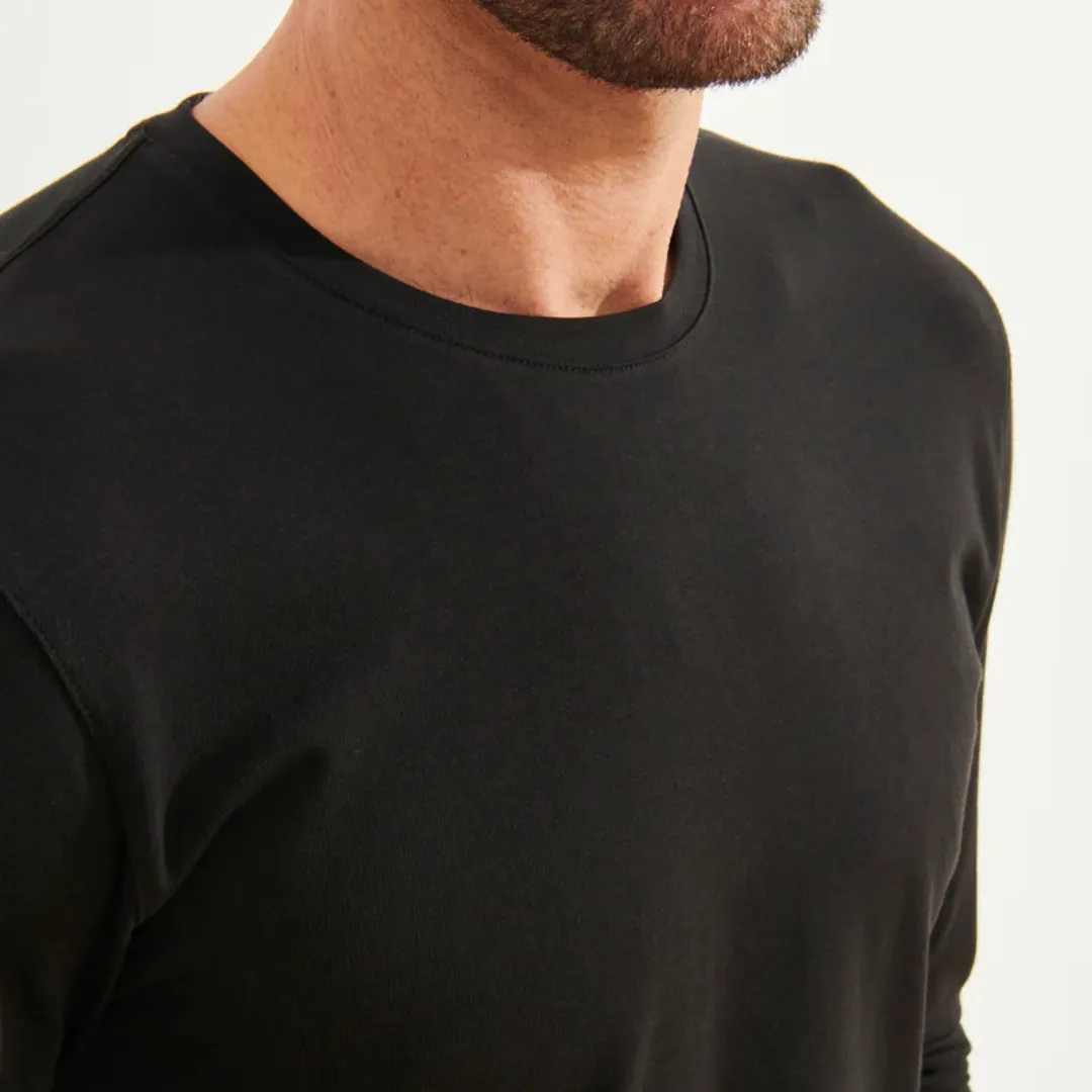 Patrick Assaraf Pima Cotton Stretch Long Sleeve T-Shirt