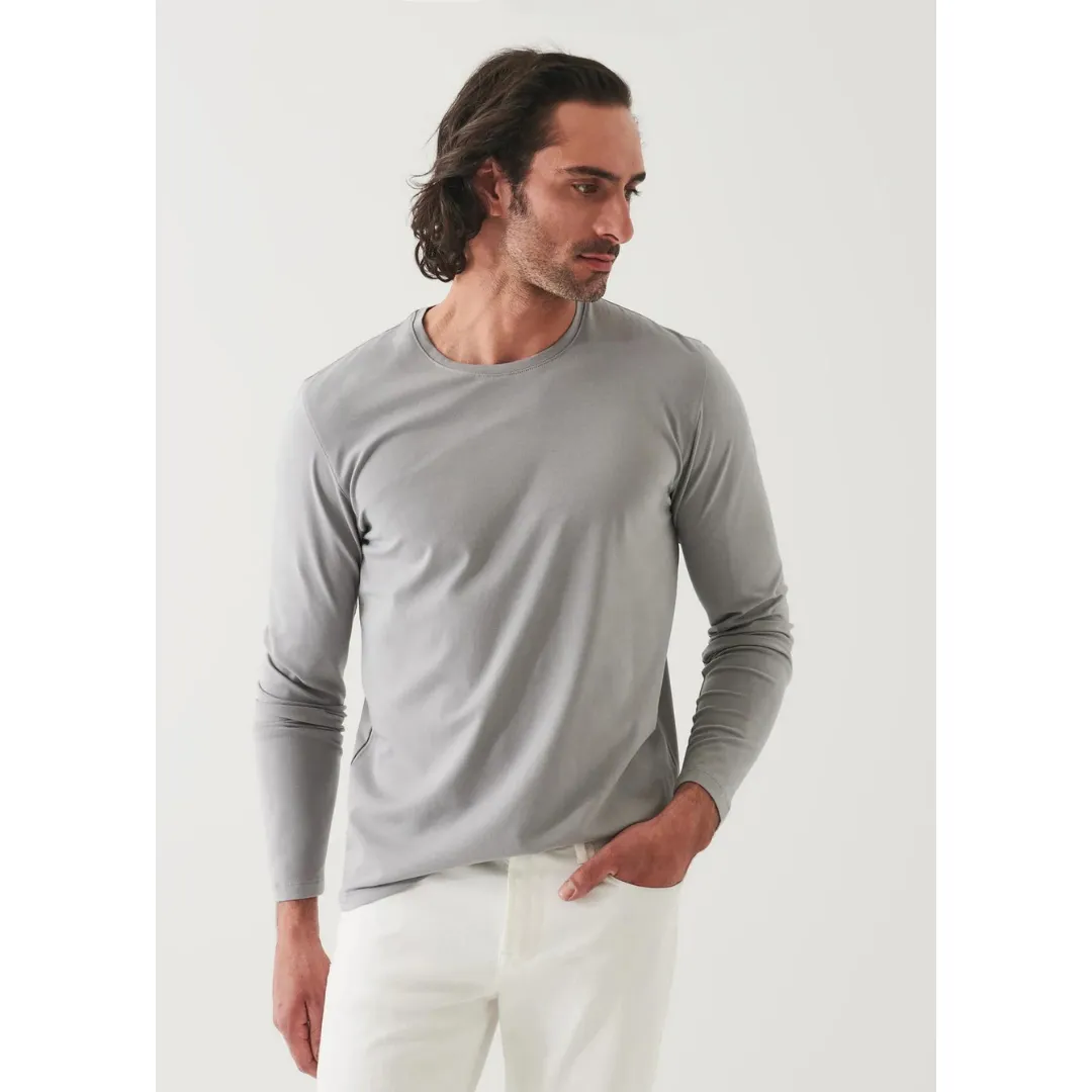 Patrick Assaraf Pima Cotton Stretch Long Sleeve T-Shirt