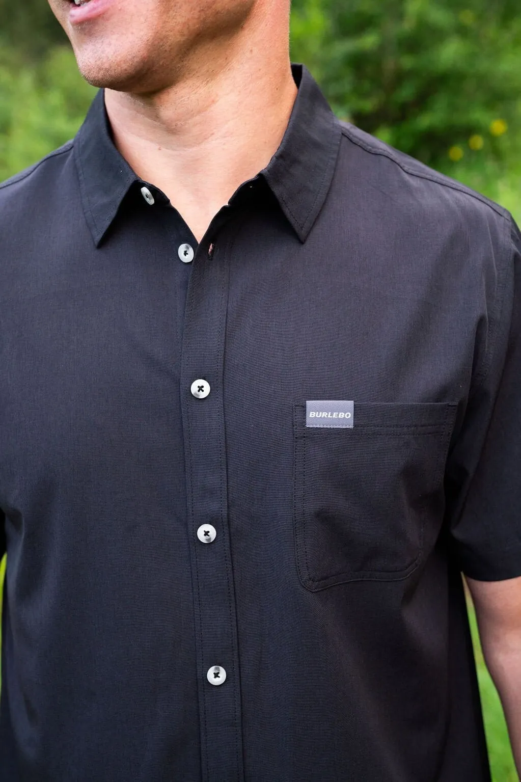 Performance Button Up - Heather Black