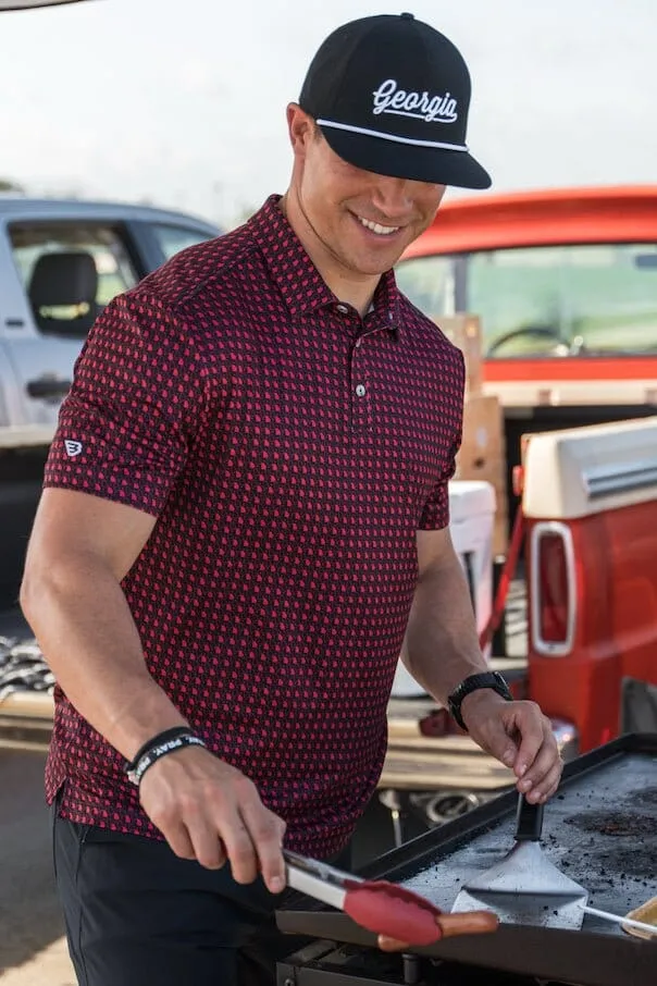 Performance Polo - Georgia Black & Red