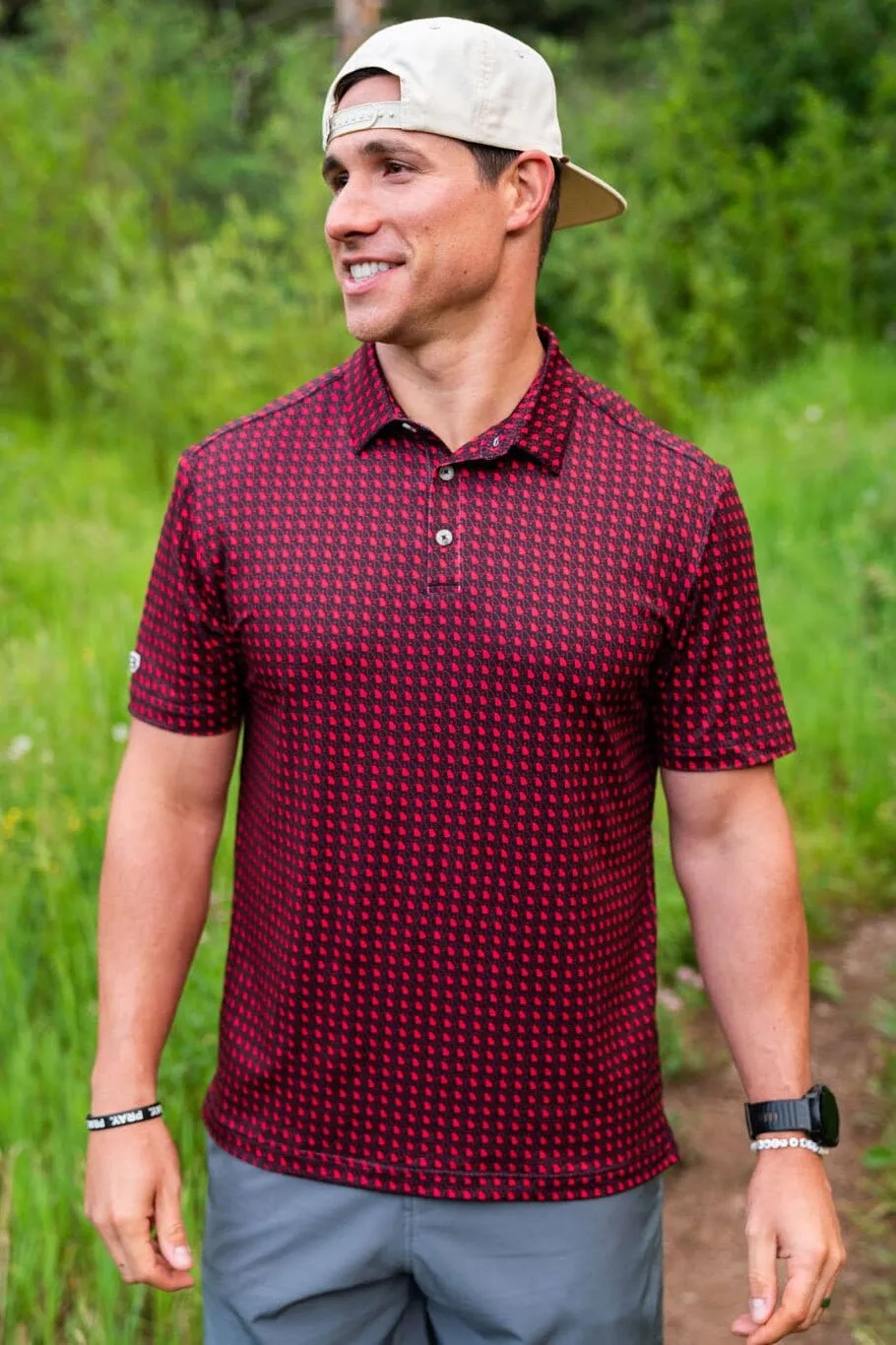 Performance Polo - Georgia Black & Red