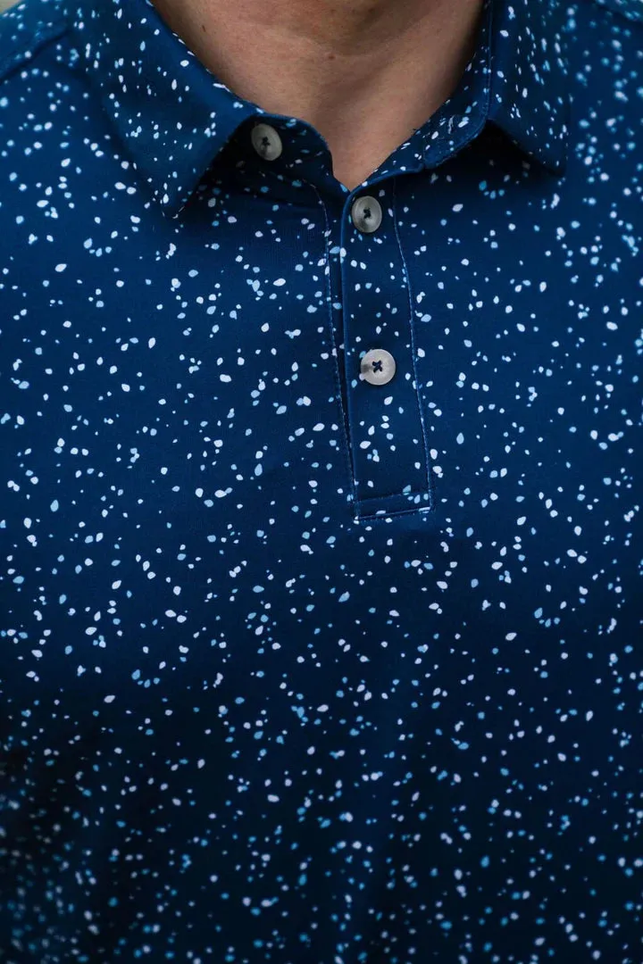 Performance Polo- Navy Speckled- Burlebo