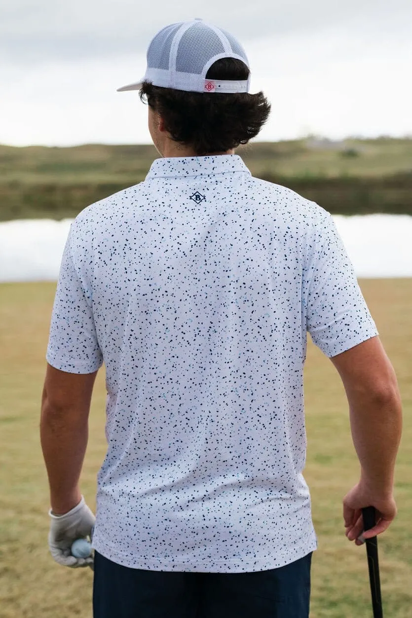 Performance Polo- White Speckled- Burlebo