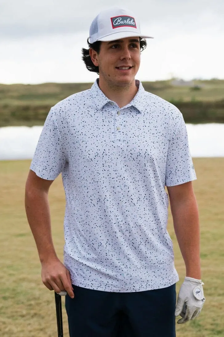 Performance Polo- White Speckled- Burlebo