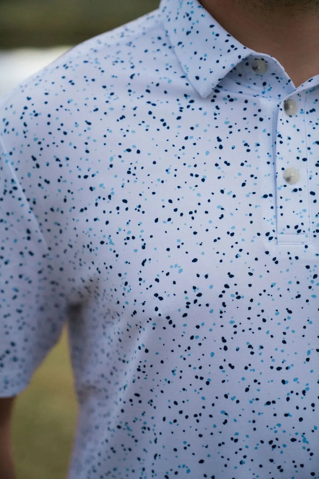 Performance Polo- White Speckled- Burlebo