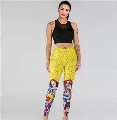 Pop Art Print High Waist Leggings