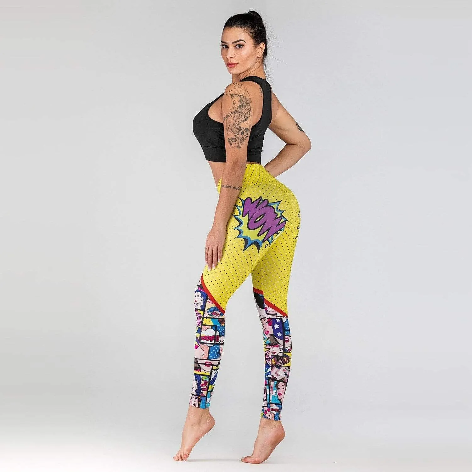 Pop Art Print High Waist Leggings