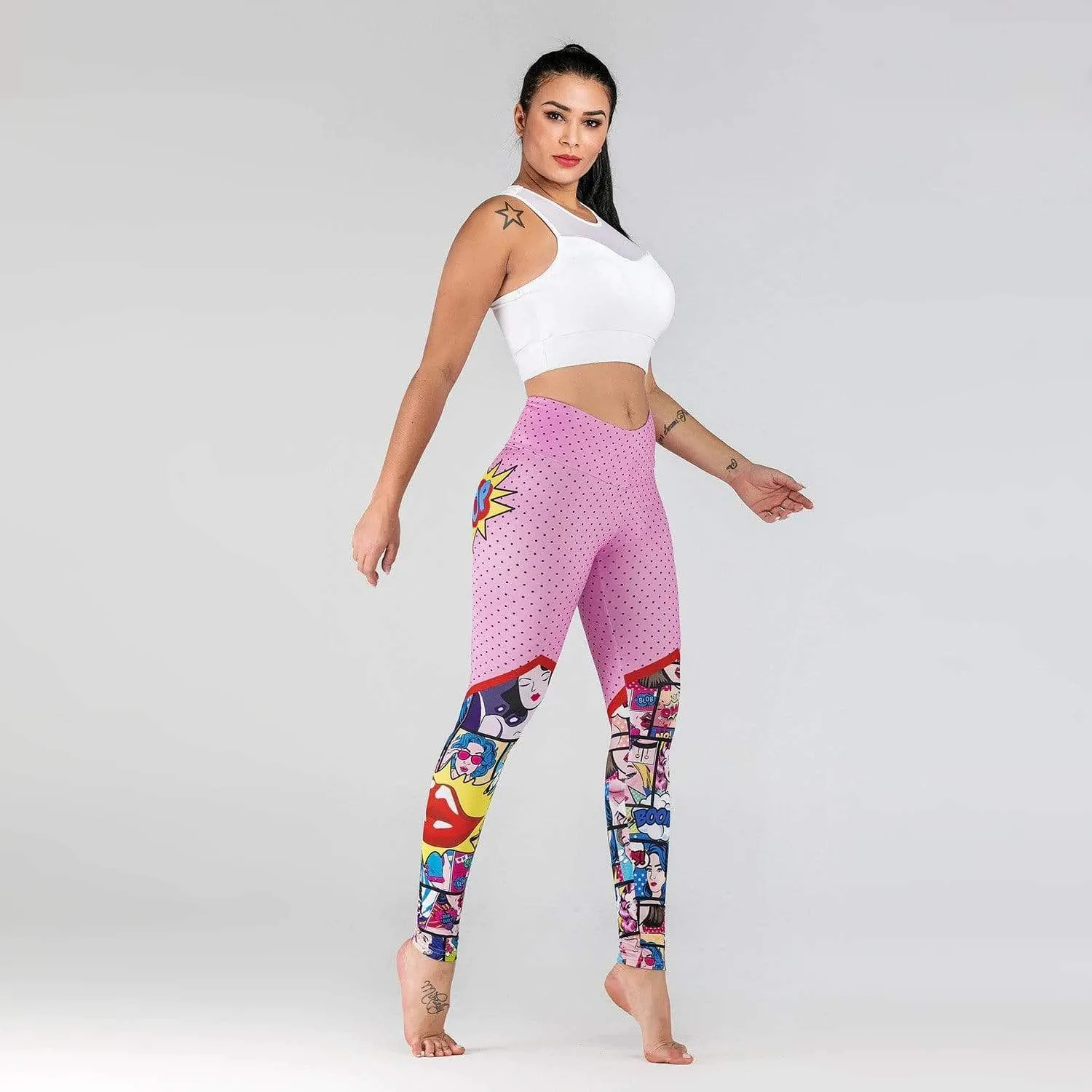 Pop Art Print High Waist Leggings