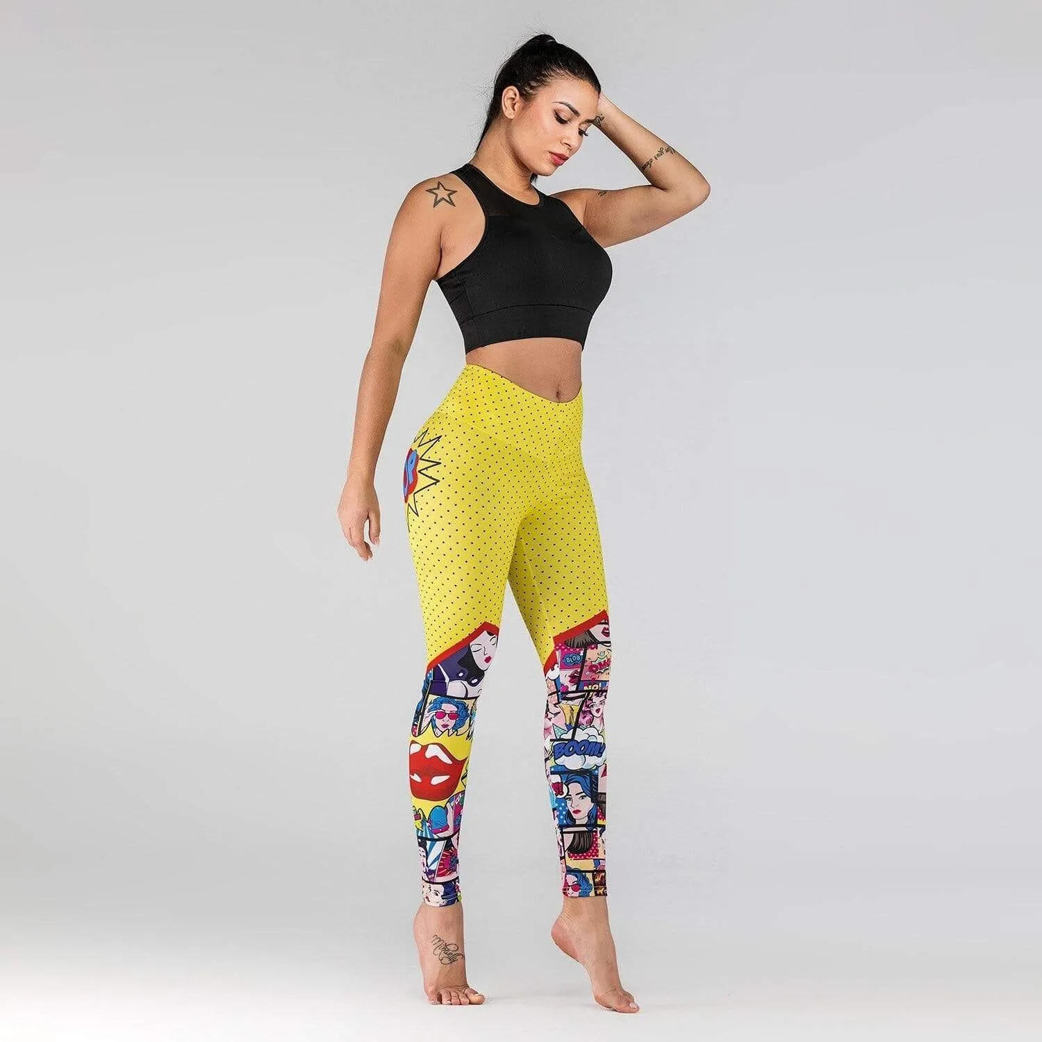 Pop Art Print High Waist Leggings