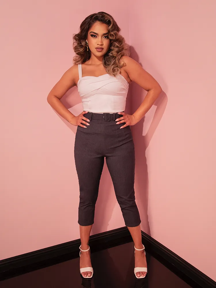 PRE-ORDER - Capri Pants in Faux Denim - Vixen by Micheline Pitt