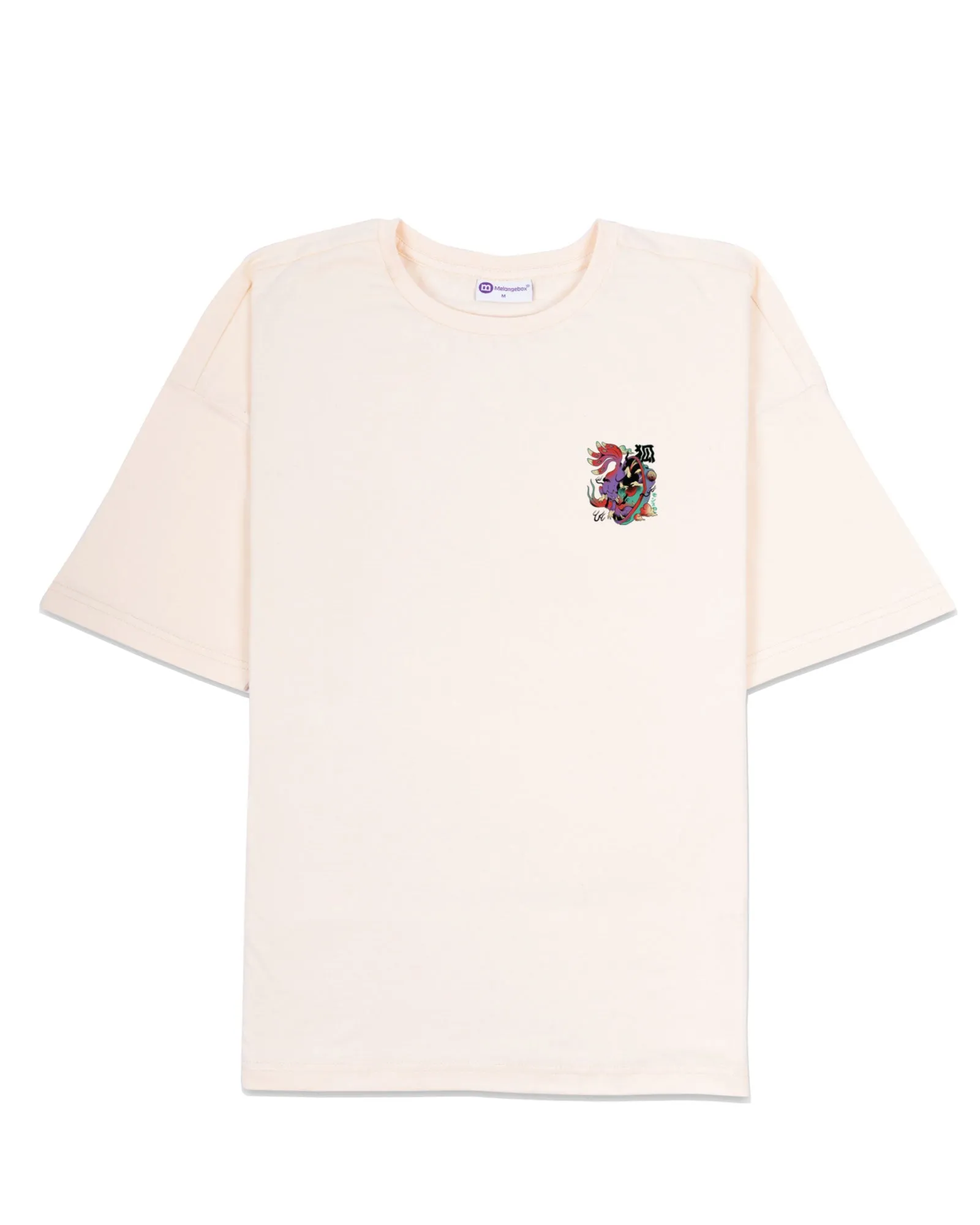 Psychedelic Wolf Drop Shoulder Crew: Pale Ivory