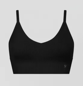 Ribbed seamless bralette [Black]