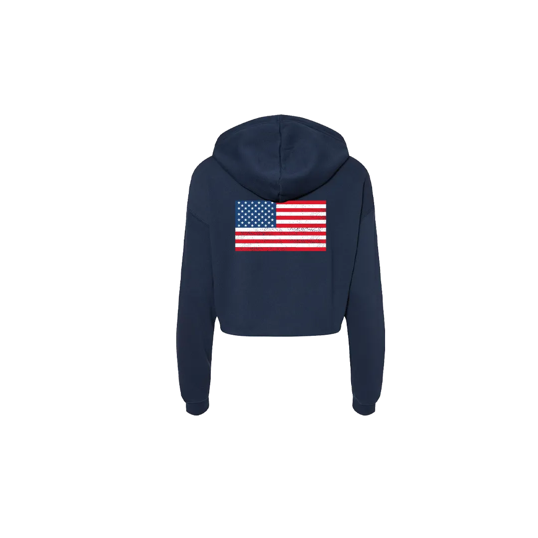 Stars & Stripes Cropped Hoodie - Womens