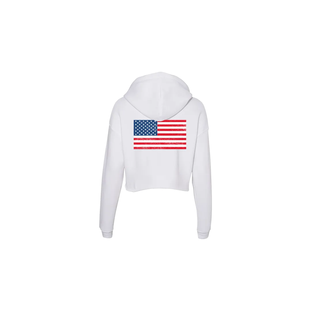 Stars & Stripes Cropped Hoodie - Womens