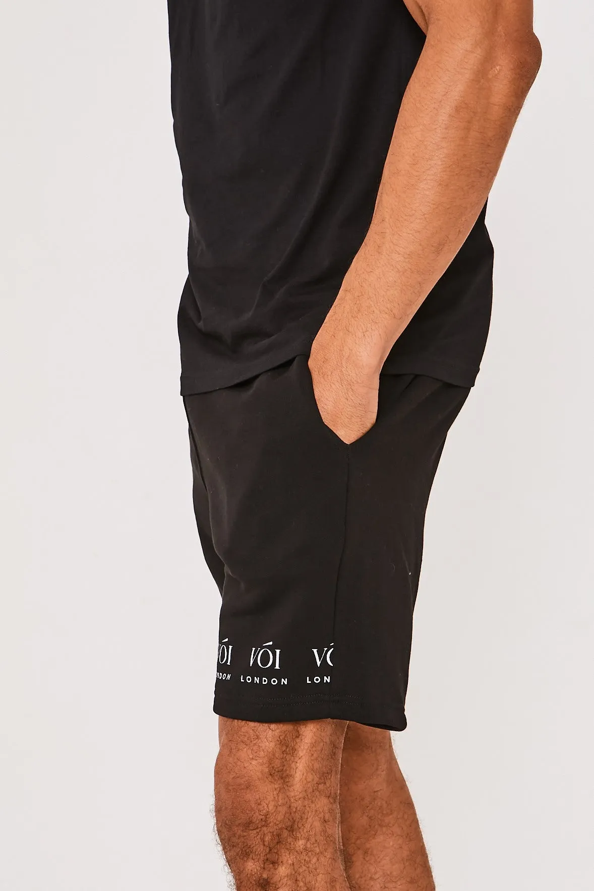 Swiss Cottage T-Shirt & Short Set - Black