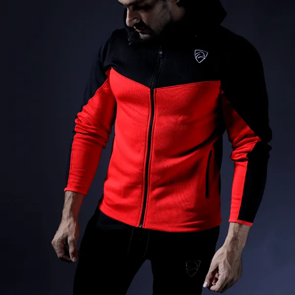 Tf-Black & Red Zipper Top Tracksuit