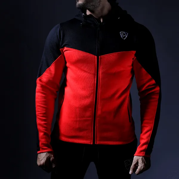 Tf-Black & Red Zipper Top Tracksuit