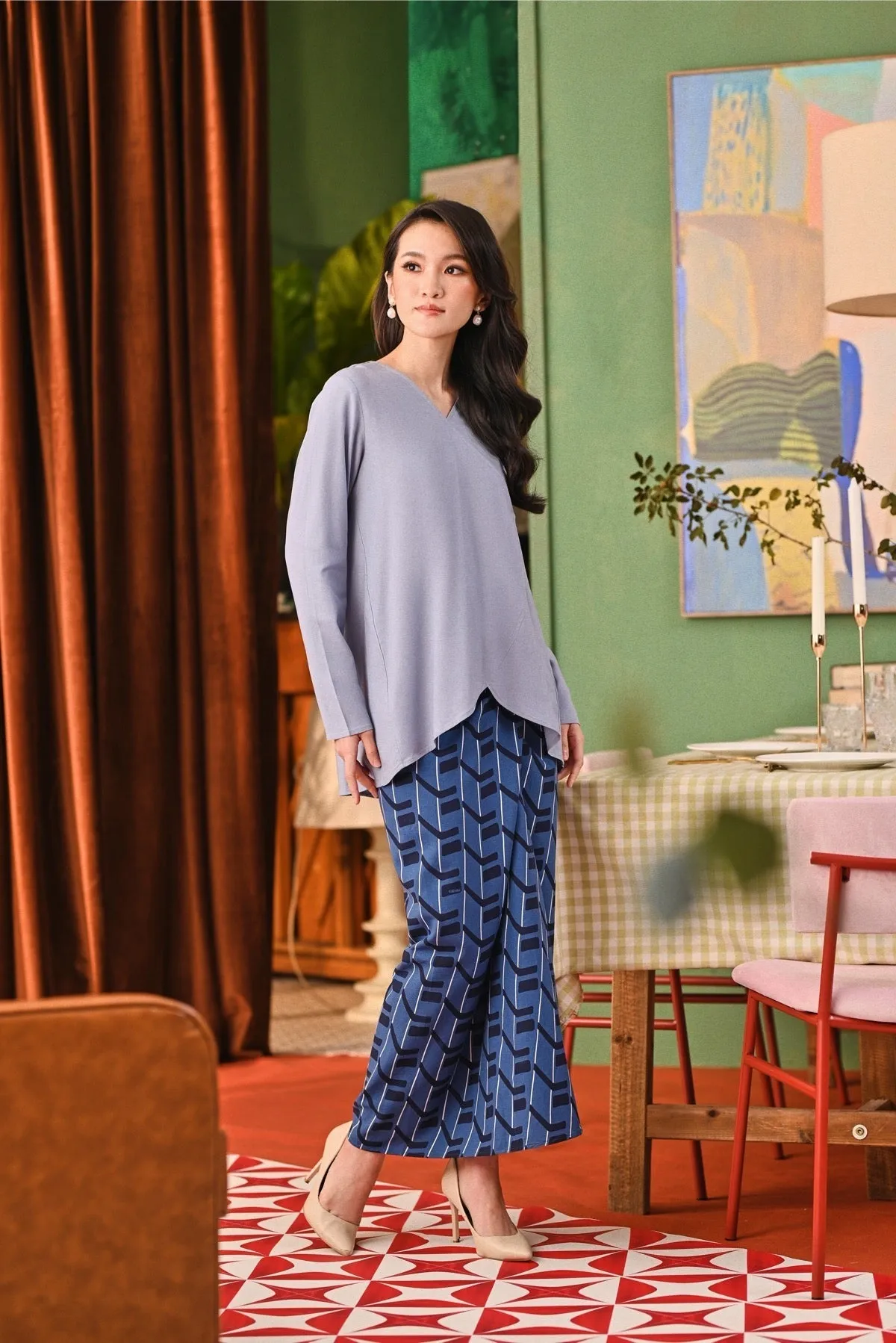 The Capai Women Caya Blouse - Light Pigeon Blue