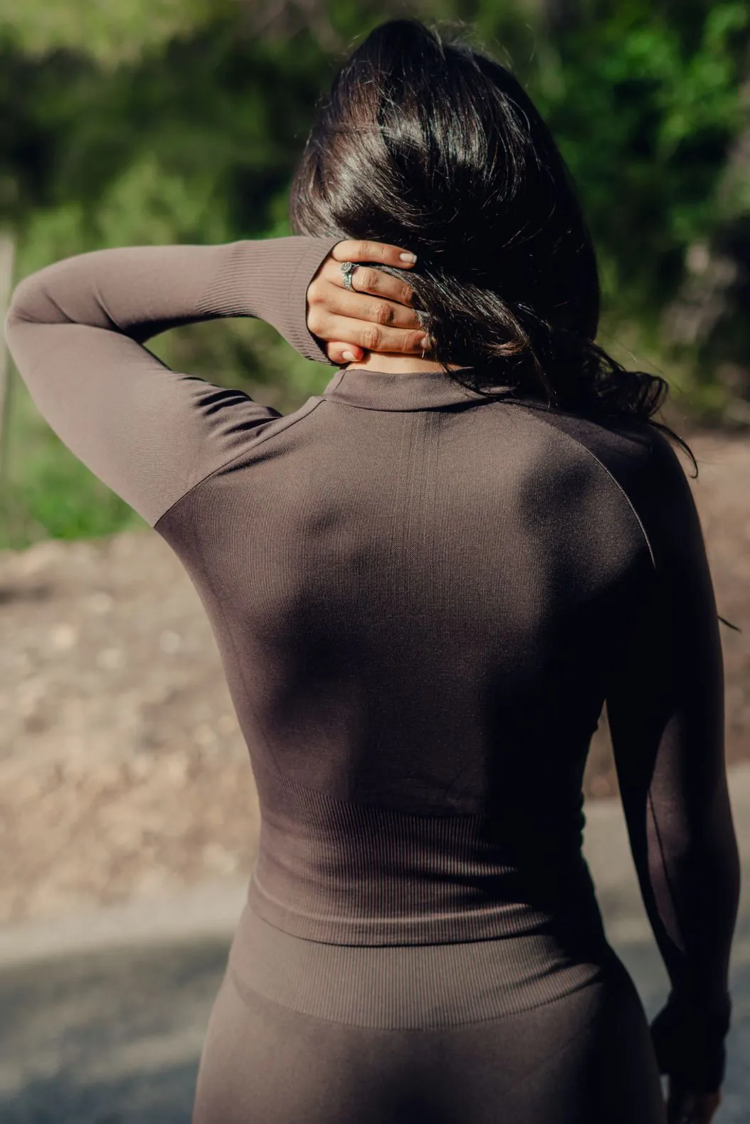 Timeless Ribbed Long Sleeve Top - Cocoa Brown