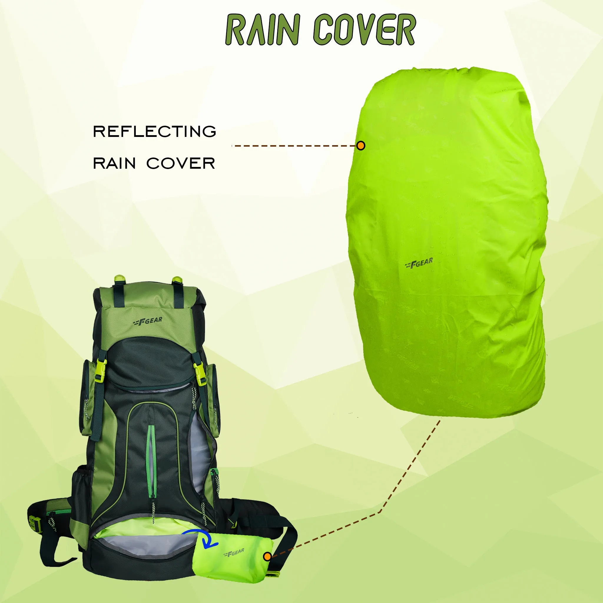 Tomahawk 75L Spruce Forest Green Rucksack with raincover