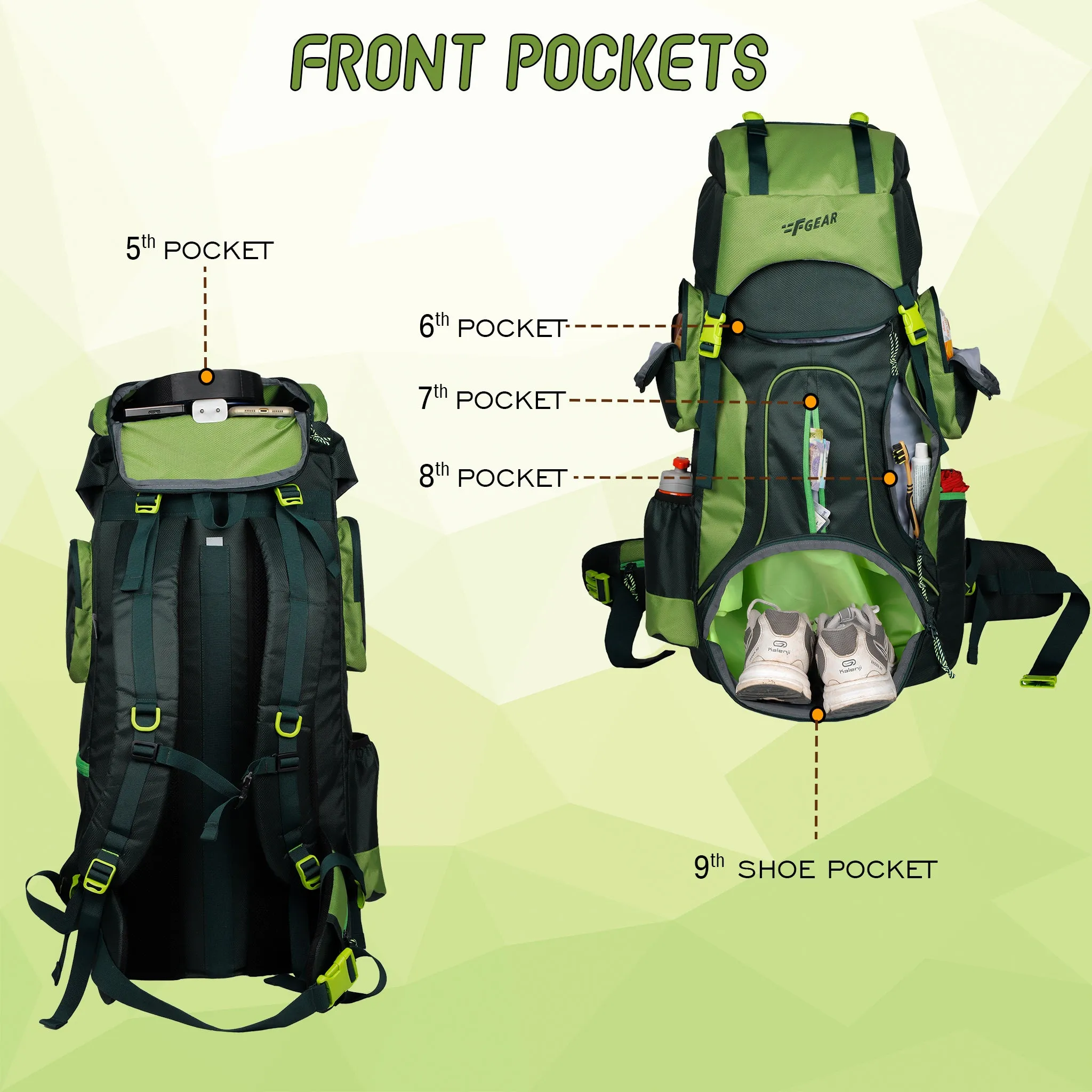 Tomahawk 75L Spruce Forest Green Rucksack with raincover