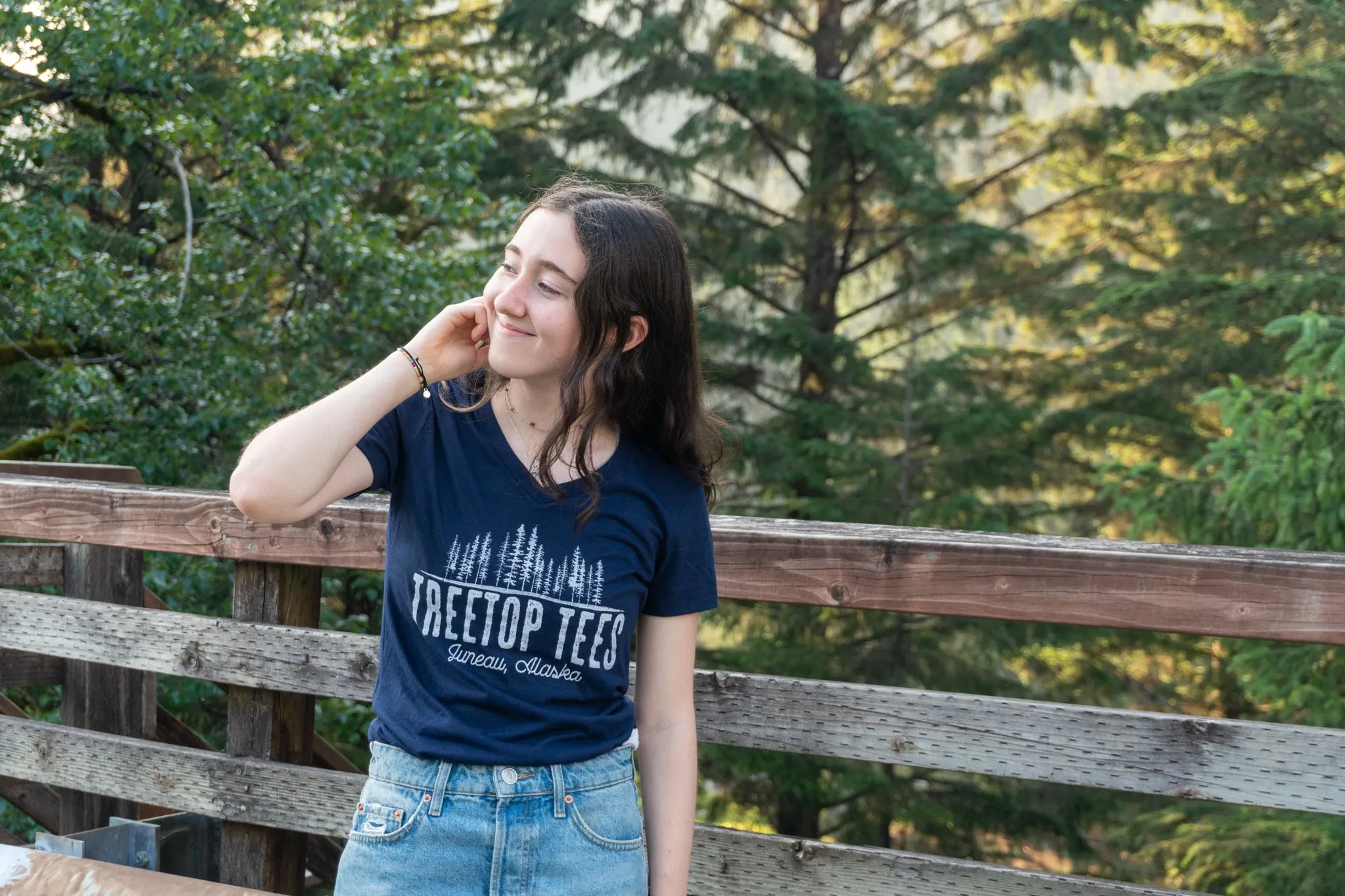 Treetop Tees, Juneau AK Tee - Ladies V-neck