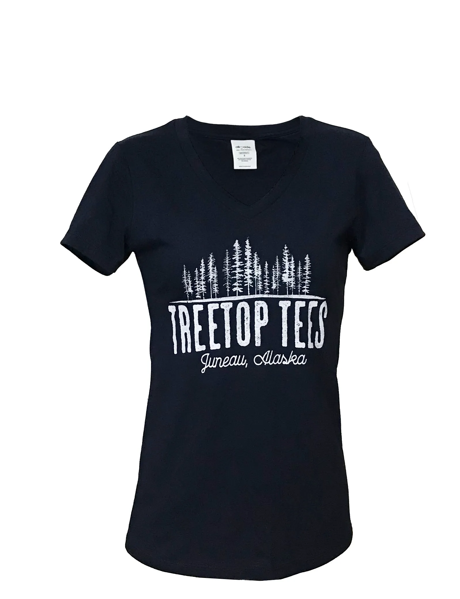 Treetop Tees, Juneau AK Tee - Ladies V-neck