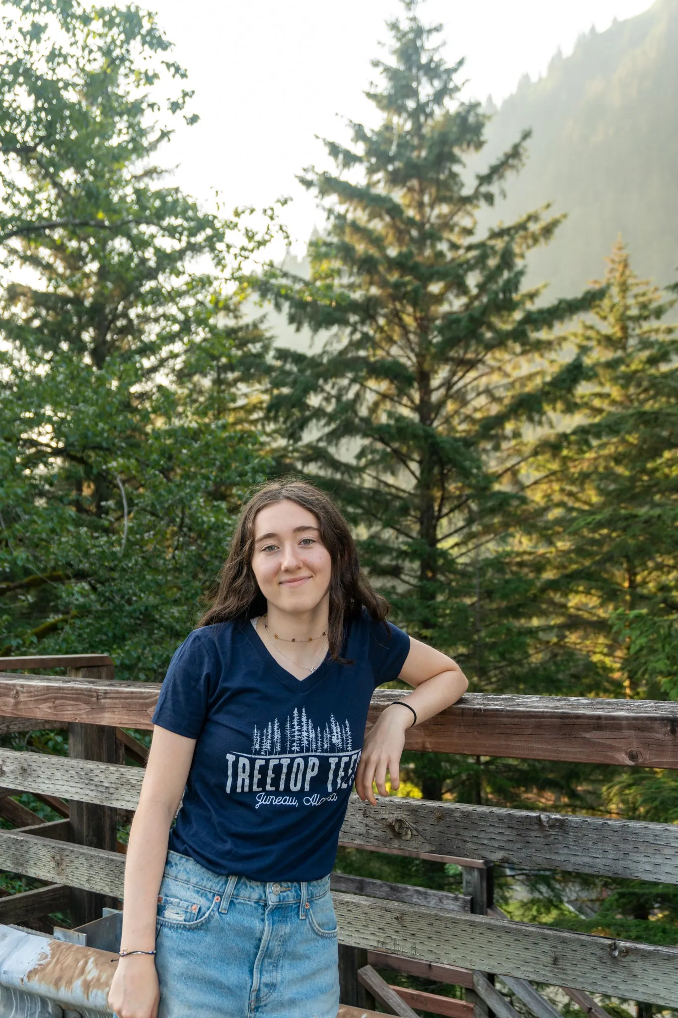 Treetop Tees, Juneau AK Tee - Ladies V-neck