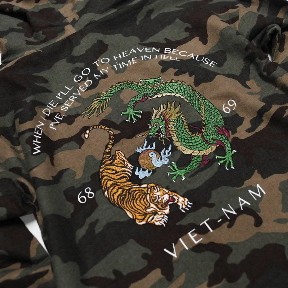 Vietnam Brushed Camo Embroidery Pull Over Hoodie