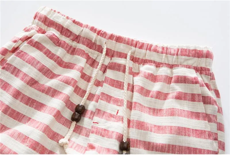 West Louis™ Cotton Linen Stripe Shorts