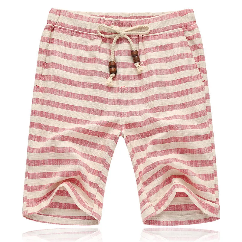 West Louis™ Cotton Linen Stripe Shorts