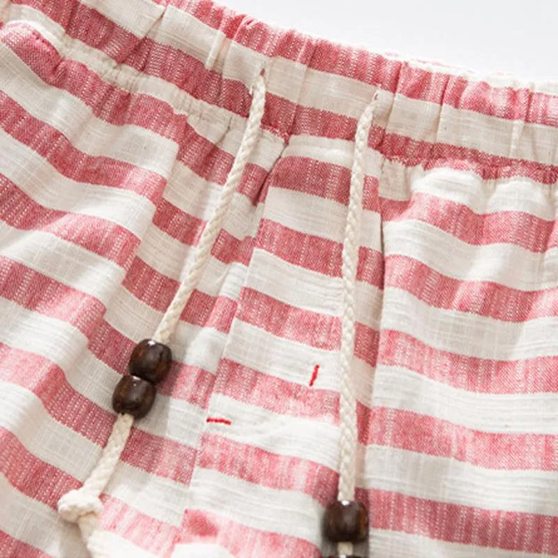 West Louis™ Cotton Linen Stripe Shorts